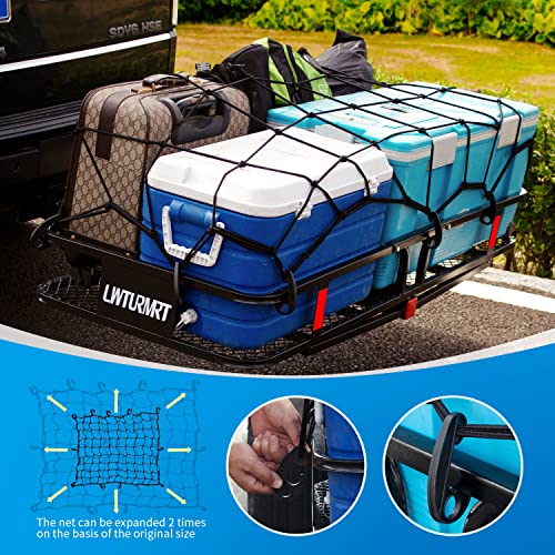 LWTURMRT Folding Hitch Mount Cargo Carrier Trailer Basket 60"X 24"X6