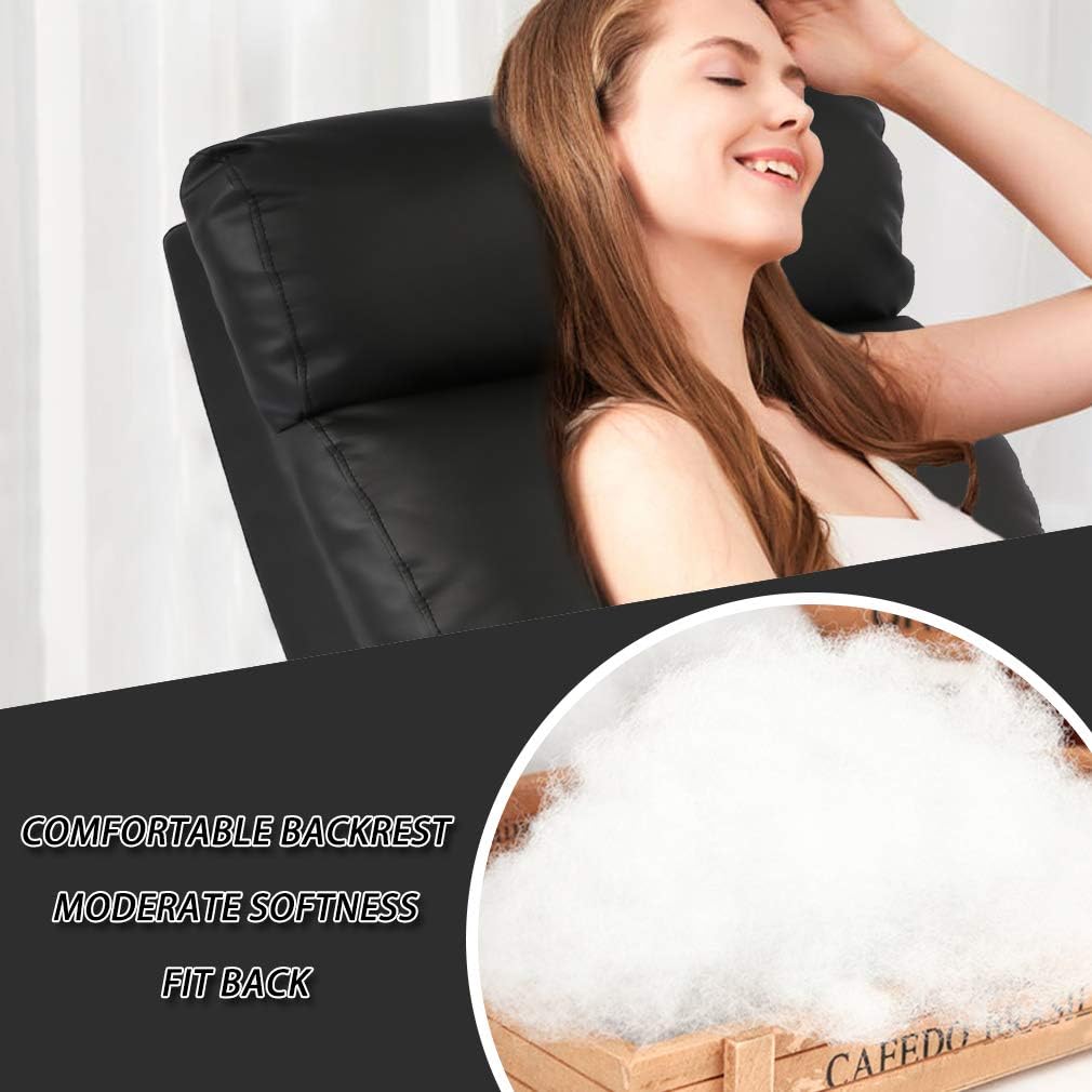 Recliner Chair for Living Room Massage Recliner Sofa Reading Chair Winback Single Sofa Home Theater Seating Modern Reclining Chair Easy Lounge with PU Leather Padded Seat Backrest: Furniture & Decor
