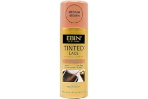 EBIN NEW YORK Tinted Lace Spray - Medium Brown 2.7oz/ 80ml, Quick dry, Water Resistant, No Residue, High pigmentation, Even Spray, Matching Skin Tone, Natural Look, Tinted Spray for Wig