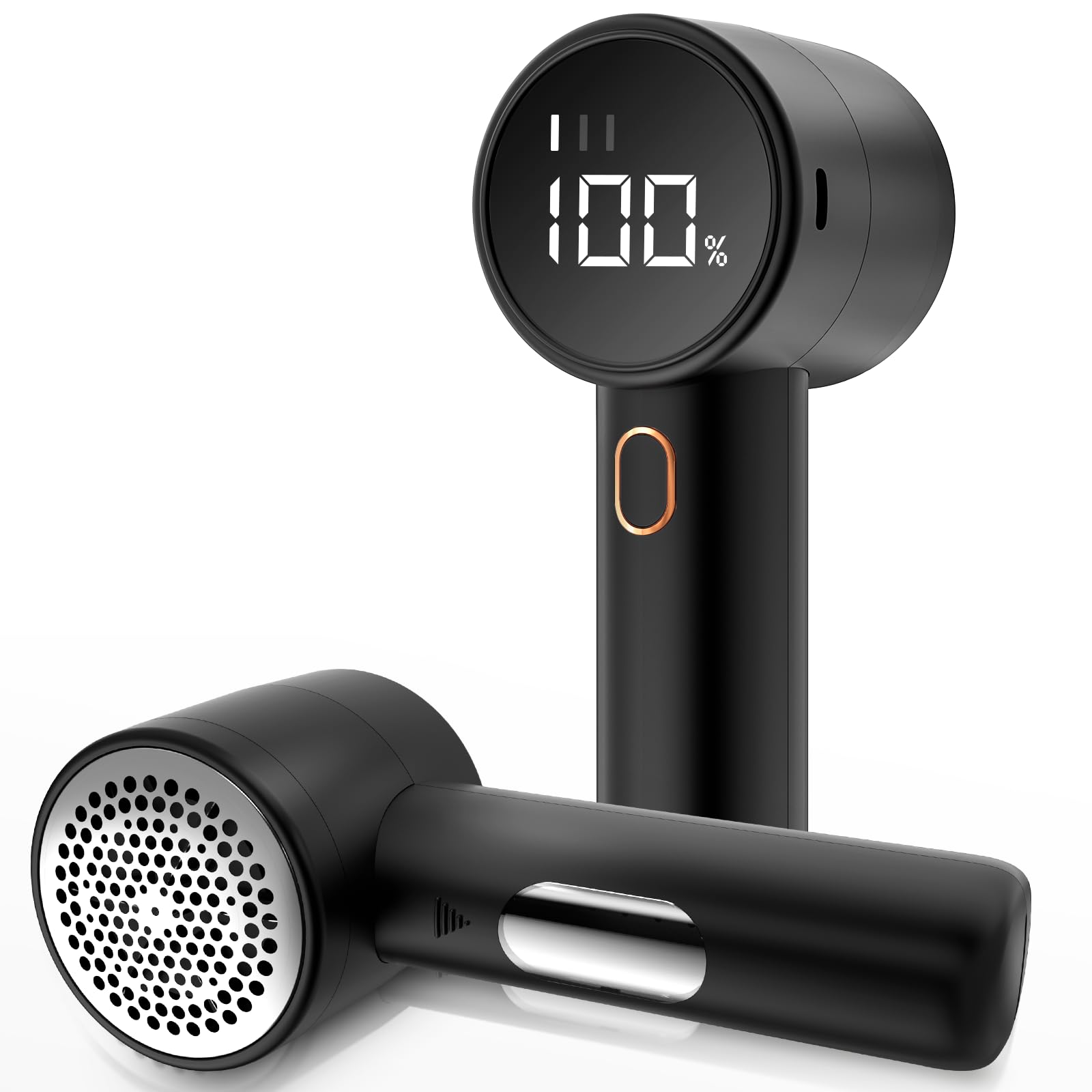 Fabric Shaver, Electric Lint Remover, Rechargeable Lint Shaver, Household Essentials for Clothes, Upholstery, Furniture, Sweater Defuzzer to Remove Pilling, Battery Operated, Black