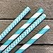 Outside the Box Papers Paper Straws - Aqua Blue White - Stripe Chevron - 7.75 inches - 100 Pack Brand