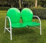 Crosley Furniture Griffith Metal Loveseat, Grasshopper Green