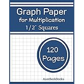 Graph paper for Multiplication: Graph paper for kids large 1/2 inch squares