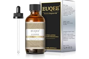 EUQEE Coffee Fragrance Oil, 60ml Premium Coffee Essential Oils Scented Oil with Glass Dropper for Diffusers, DIY Soap & Bath Bombs (2.02 Fl oz)