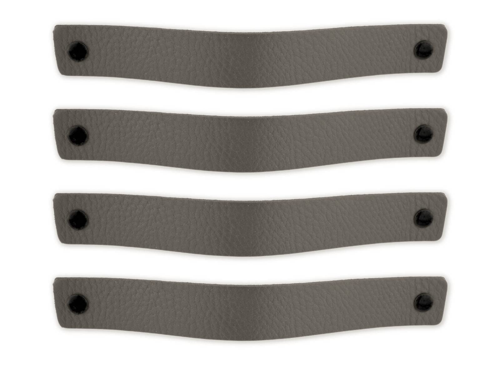 Brute Strength - Leather Handles for Furniture - Grey - 4 pcs - 20 x 2,5 cm - Cabinet Handle, Door Handle for Kitchen, Bathroom, cabinets, Dresser, Wood