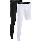 Runhit Men's Basketball One Leg Compression Tights Full Length Single Leg Compression Pants Sports Base Layer Underwear