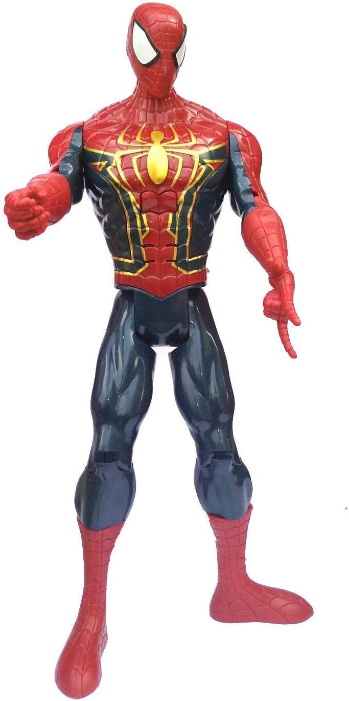 WORLD OF NEEDS ® Super Hero - 12 Inch Action Figure Toy with Sound and Light Effects (Spider Man Black)