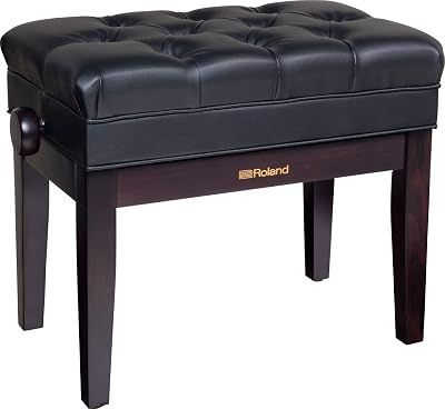 Roland Piano Bench with Vinyl Seat and Music Compartment Rosewood RPB-500Rw
