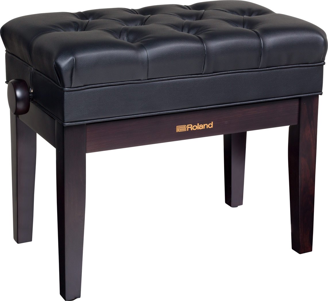 ROLAND Piano Bench with Vinyl Seat And Music Compartment, Rosewood - Rpb-500Rw, 65 X 37.5 X 23 Cm