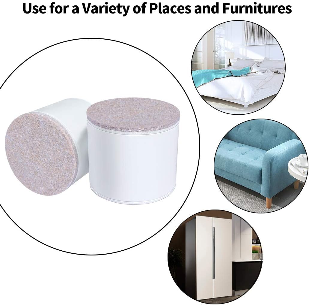 Ezprotekt 2" Lift Furniture Risers Carbon Steel Bed Risers,2.4" Self-Adhesive Heavy Duty Furniture Raisers Adds 2" Height to Beds Sofas Cabinets Supports 20,000 lbs - Image 3