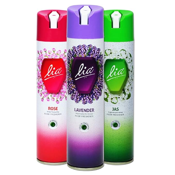 Lia Home Air Freshener Combo Pack 160 Grams Each with Jas, Rose and