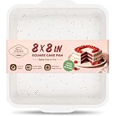 Vinino 8 x 8 Inch Silicone Brownie Pan, Square Cake Pan with Steel Frame | For Brownies, Cakes &amp; Bread, Food Grade Silicone with Stainless Steel Frame, Nonstick Surface, Easy Release &amp; Cleanup