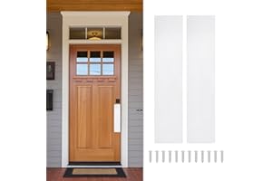 GLOKUUCA 2 Pcs Push Door Plate - 3.3 x 15 Inches Aluminum Door Push Plate Door Kick Plate,1.5mm (1/16 Inch) Thickness,Metal Door Plate with 12 Screws for Door Interior Exterior (White)