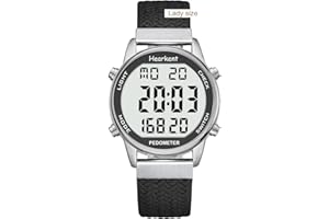 Hearkent Women Pedometer Watch for Walking Steps and Miles-Step Counter for Calories,30M Waterproof-EL Backlight-Countdown-Stopwatch-No App Step Tracker for Adults Seniors