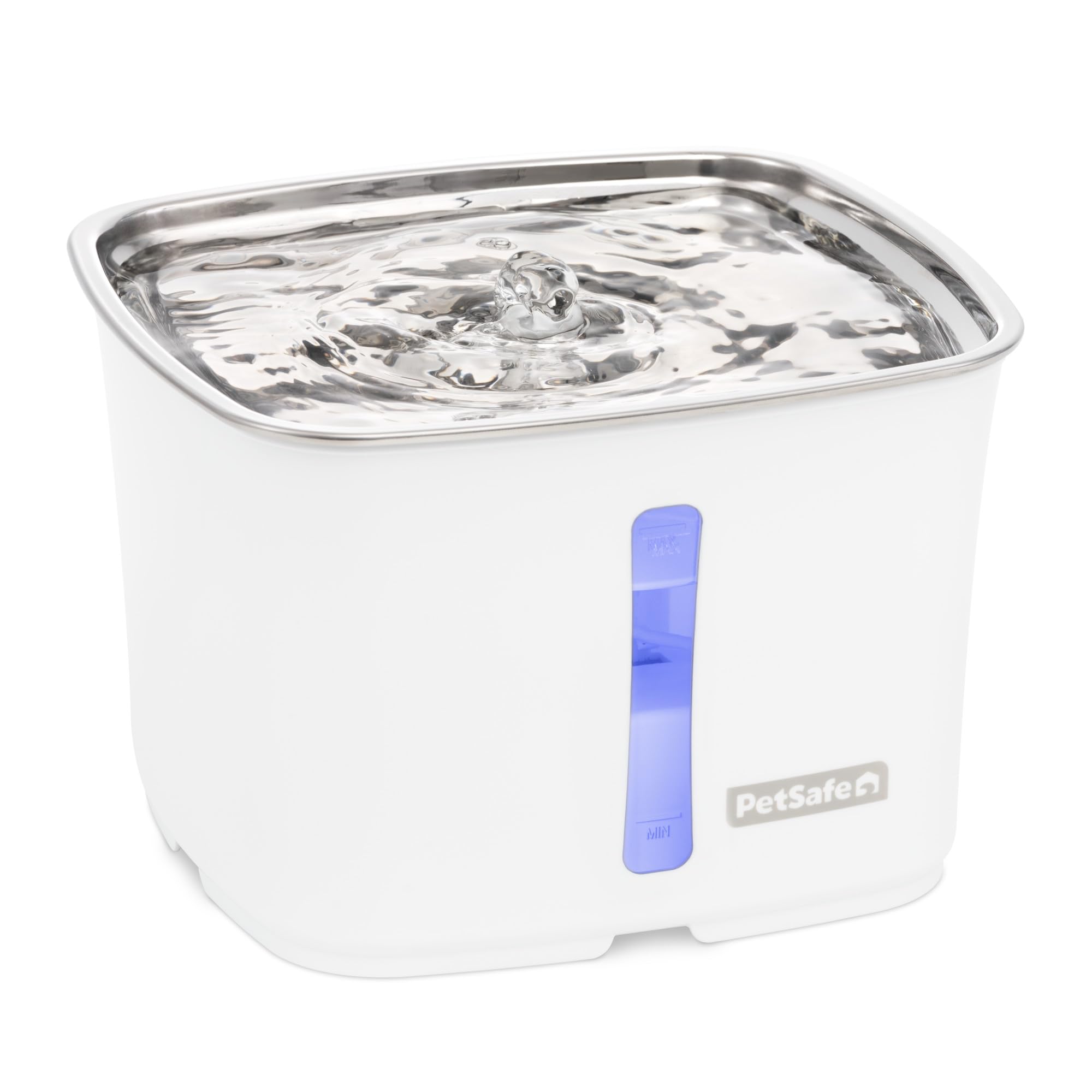 Photo 1 of PetSafe Viva Cat Water Fountain (64oz/1.8L) – Indoor Water Dispenser for Cats and Small Dogs, Stainless-Steel Bowl with Whisper Quiet Pump, Dishwasher Safe, Easy to Clean, Water Filters Included