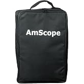 AmScope CB&ndash;B490 Vinyl Carrying Bag for Microscopes | Lightweight microscope bag with heavy-duty elastic straps, dual zippers, and a versatile fit.