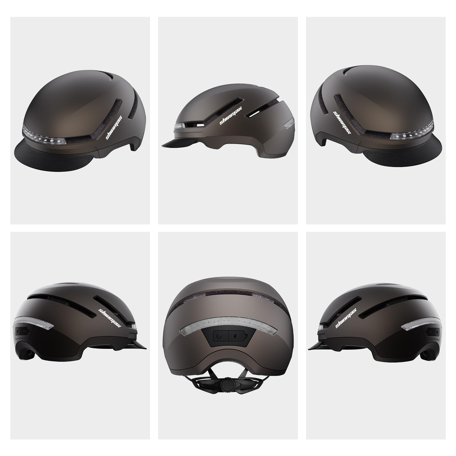 Shinmax Fahrradhelm Damen Herren mit Blinker & Licht, Fahrrad Helm Erwachsene mit USB Wiederaufladbare LED-Rücklicht, Radhelm für E-Bike, S-Pedelec, Scooter 9