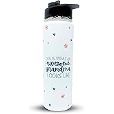 Awesome Grandma 24 oz Waterbottle Tumbler - Present for Gramma, Grammy, Grandmothers, Grandmom - Gifts for Future New Grandma's for Christmas, Birthday, Mother's Day from Grandchild