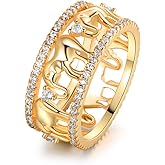 Barzel 2 Tone 18k Gold Plated Elephant Cubic Zirconia Eternity Ring for Women