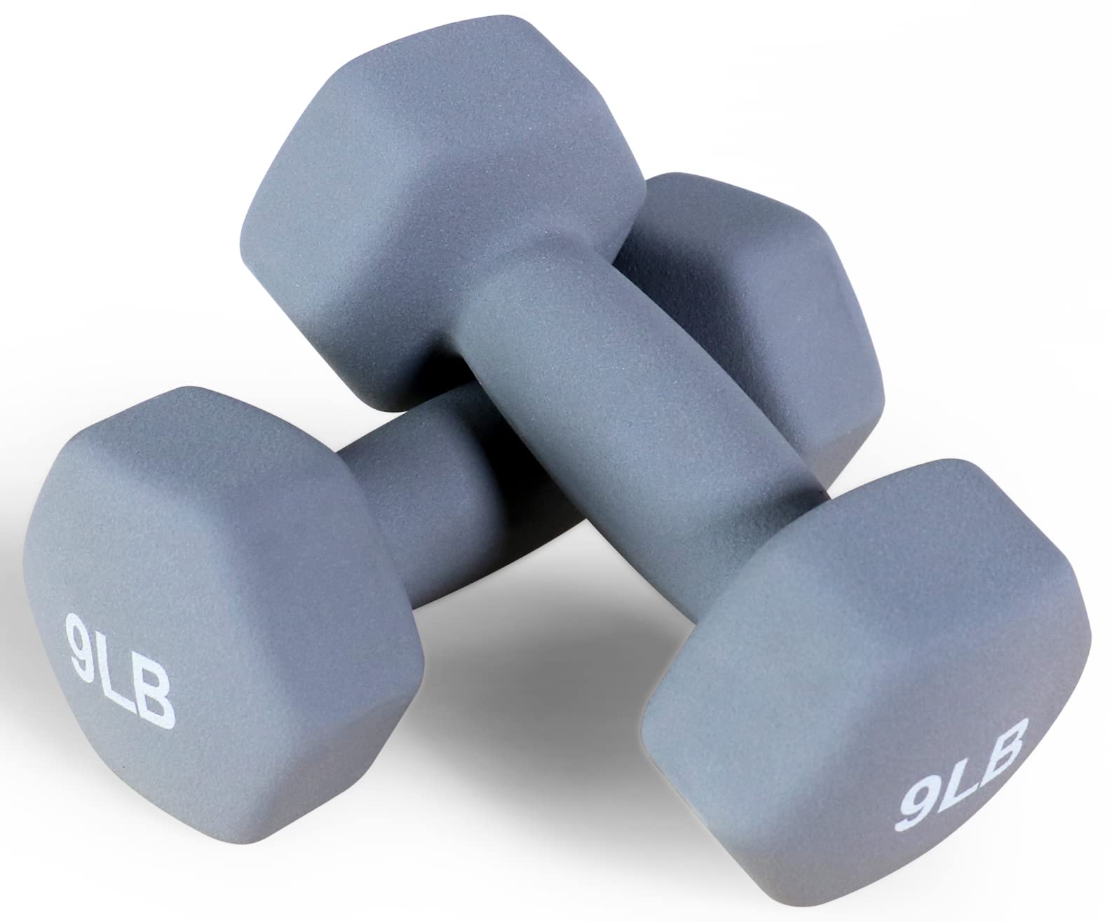 Photo 1 of Fitvids Neoprene Dumbbell Hand Weights, Anti-Slip, Anti-roll, Hex Shape Colorful, 9-Pound, Pair