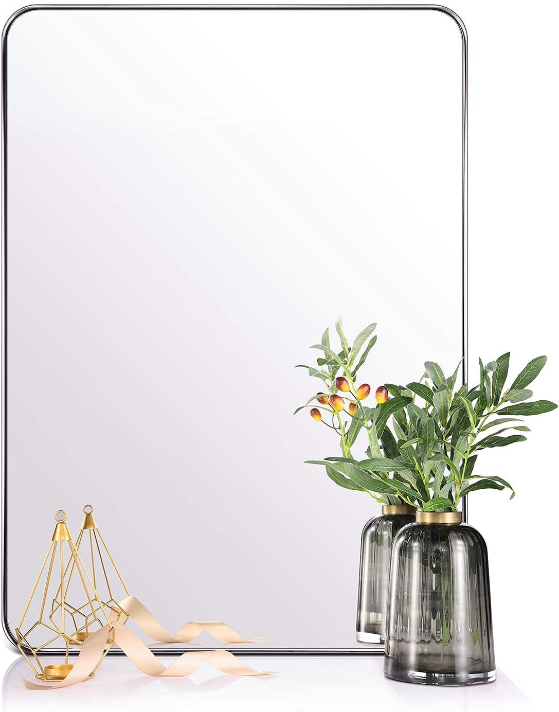 Mirrors - ANDY STAR Brushed Nickel Mirror for Bathroom, 22