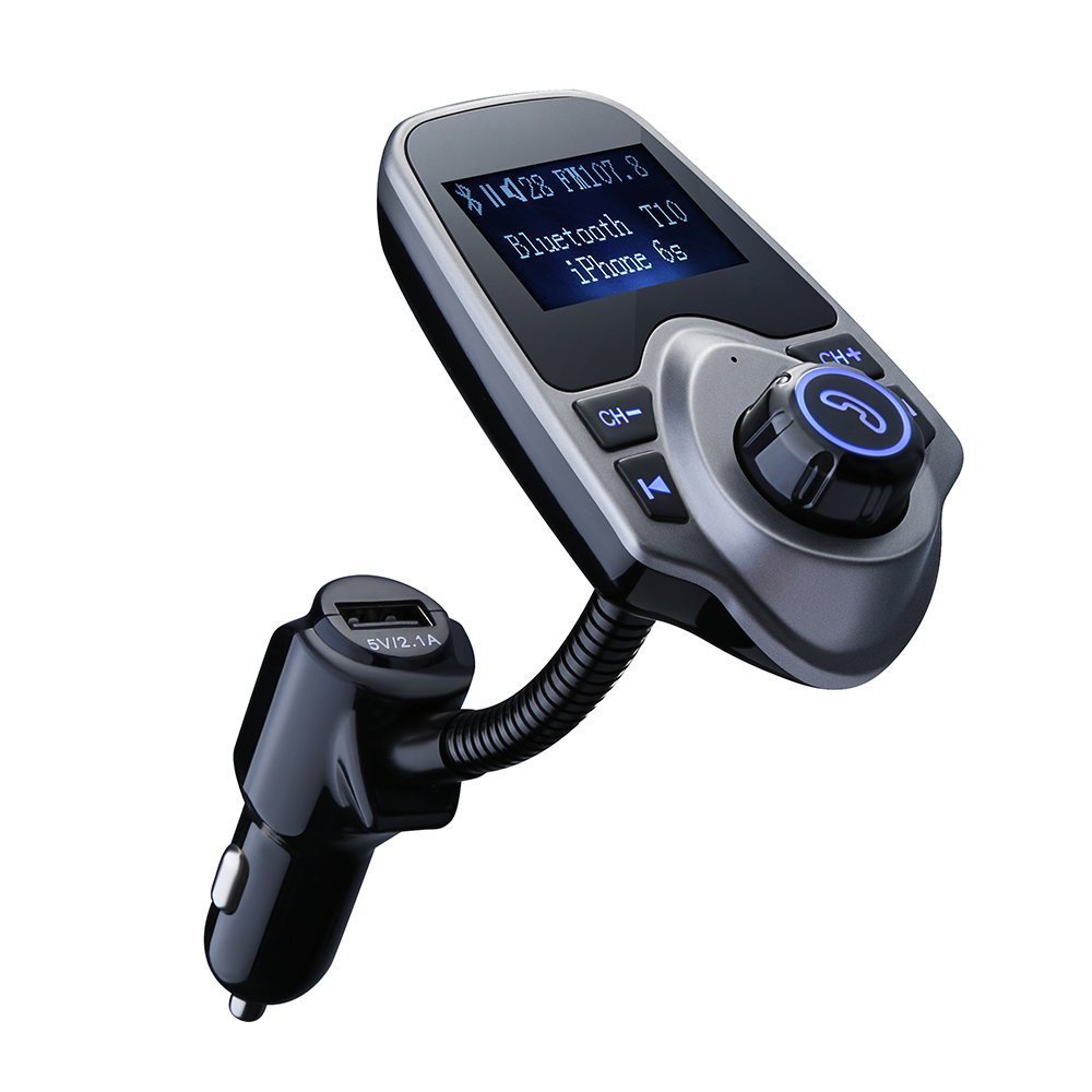 VICTSING Manos Mibres Transmisor FM Bluetooth Coche Sin Instalacion Reproductor mp Mechero