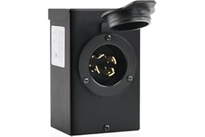 Luckyweld 30Amp Generator Inlet Box, NEMA L14-30P, 4Prone,125/250 Volt, 7500 Watts Generator Power Inlet Box, Weatherproof, Transfer Switch, Outdoor Use