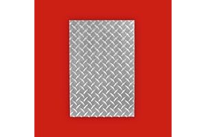 Metoro 2 Pack .125 1/8 x 12" x 8" Aluminum 3003 Diamond Tread Sheet Plate | Slip-Resistant, Durable, for Flooring, Stairs, Trailers | Corrosion-Resistant Metal Plate (2, .125 x 12" x 8")