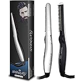 Beard Straightener Comb for Men,Hair Hot Comb,Quick Electric Heated Beard Brush Styler,Travel Portable Styling Comb beard iro