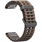 Quickfit 26mm Watch Bands for Garmin Fenix 8 51mm/7X/6X/5X, Sports Ocean Silicone Bands Compatible with Garmin Fenix 8 Pro 51mm/7X Pro/6X Pro/5X Plus/3/3HR/Descent MK1/MK2i Smartwatches