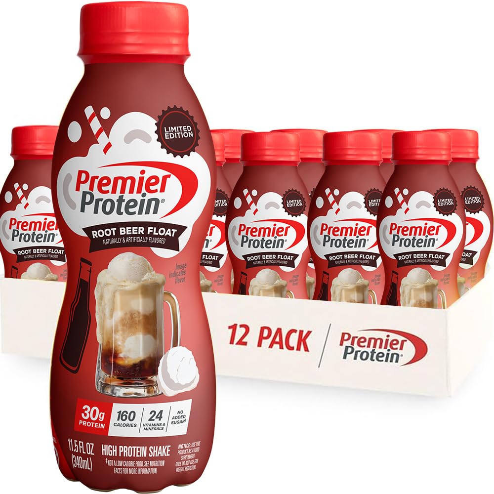 Photo 1 of Premier Protein Shake, Limited Edition, Root Beer Float, 30g Protein, 1g Sugar, 24 Vitamins & Minerals, Nutrients to Support Immune Health, 11.5 fl oz, 12 Pack