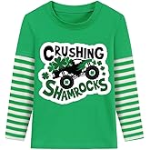 HQHKEPWA Kids St Patricks Day Shirt Girls Boys Patrick's Shamrock Clover Heart Monster Truck Toddler Long Sleeve 2-7T Green