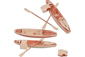 GALPADA Plastic Canoe Model Kayak Toys Handmade Detailed Small Canoe Boat Ornament for Home Office Decor