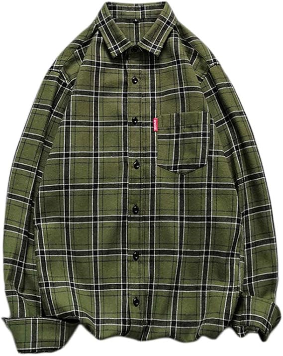 Amazon Angelo シャツ 格子柄シャツ チェック柄 メンズシャツ シャツ 長袖シャツ トップス カジュアル ゆったり スリム メンズファッション コットン 春秋服 ストリート 大きいサイズ シャツ 通販