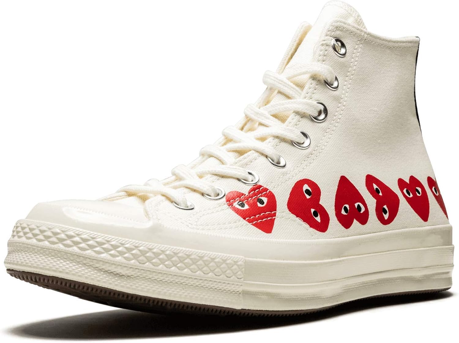 cdg x converse white high