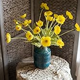 DUYONE Artificial Flowers 6 Stems Poppy Silk Bouquet,for Wedding, Home, Party Decoration,Table Centerpiece Arrangement(Yellow)