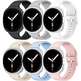 Sport Band Compatible with Samsung Galaxy Watch 8 Band 40mm 44mm/8 Classic 46 mm for Women Men,No Gap Soft Silicone Replacement Strap Wristband for Samsung Galaxy Watch 8 Classic Bands 46mm,6 Pack