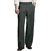 Susclude Mens Casual Dress Pants Old Money Pleated Baggy Wide Leg Slacks Vintage Stylish Relaxed Fit Work Trousers