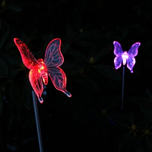 Solar Garden Butterfly Stake Lights, 2 Piece Amazon.co.uk Kitchen & Home