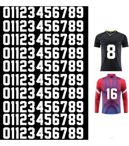 44 Pieces Iron On Numbers - 8 Inch Heat Transfer Numbers 0-9 For T-Shirts & Jerseys (Black & White)