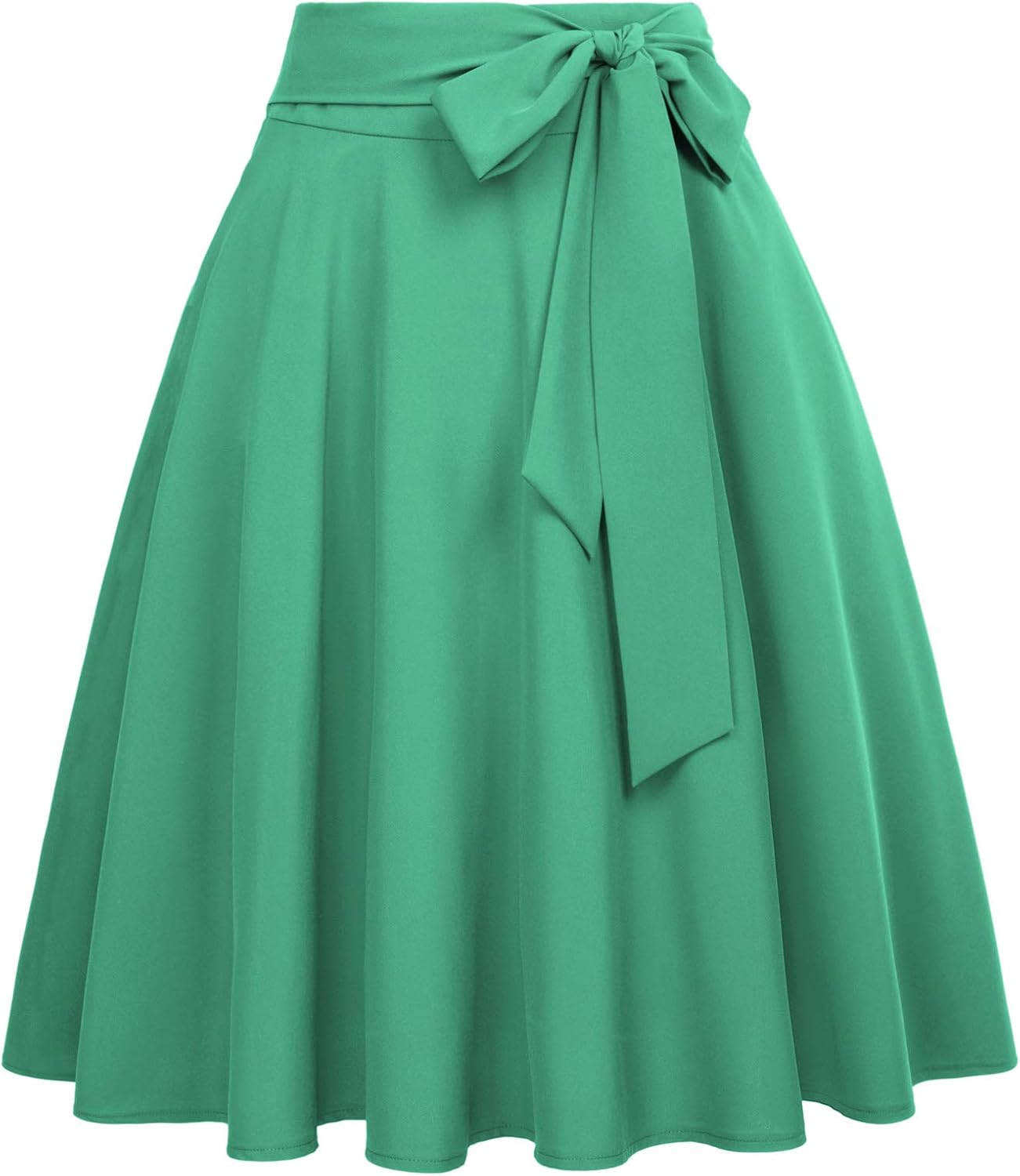 Belle Poque Women's High Waist A-Line Pockets Skirt Skater Flared Midi Skirt