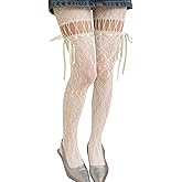 ShawGobow Lace Tights With Bows,Cute Floral Patterned Stockings For Women,Halloween Costume Sexy Goth Fishnets