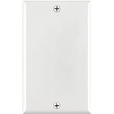 1 Port Keystone Wall Plate Single-Gang Wall Plate with Standard Size Ethernet Wall Plate Keystone Jack Insert - White