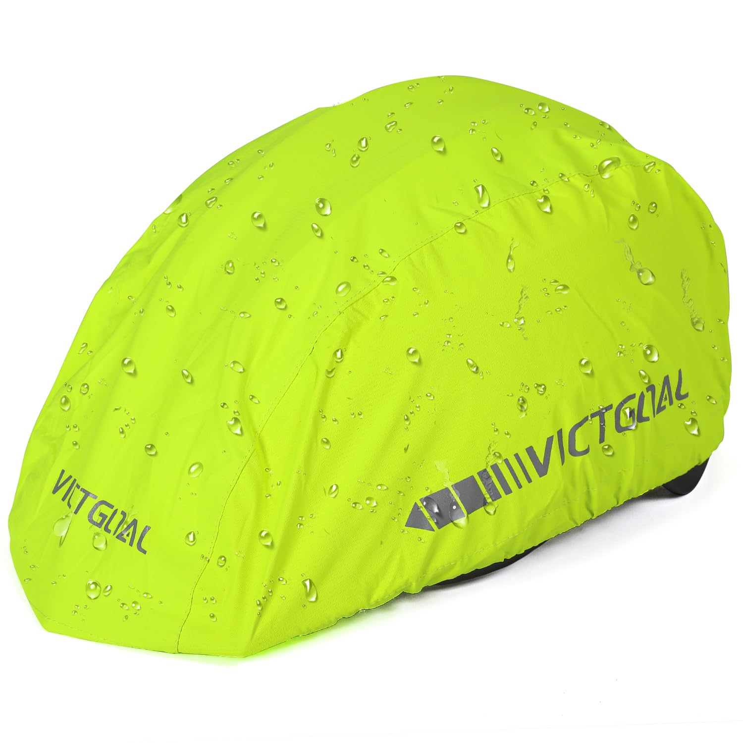 Victgoal Bike Helmet Rain Cover with Safety Reflective Stripes, Waterproof Windproof Helmet Rain Cover for Road Bicycle Cycling (Neon Yellow)