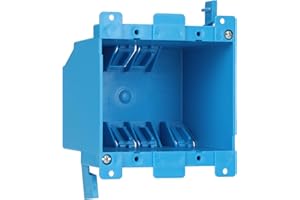YQXIUTE XIUTE 2-Gang PVC Old Work Retrofit Standard Switch/Outlet Wall Electrical Box,Non-Metallic 2 Gang Junction Box,Blue 25 cu. Inches,ETL Listed,1PCS