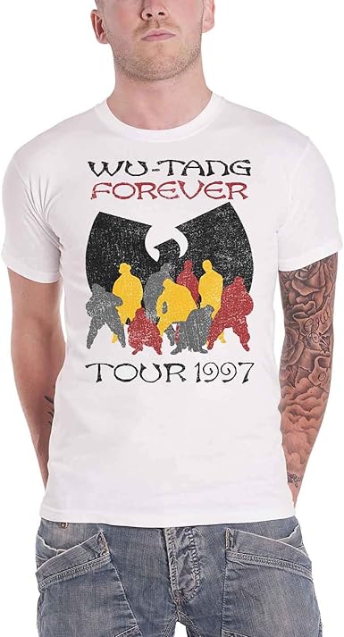 Amazon.com: Wu Tang Clan T Shirt Forever Tour 97 Band Logo Official Mens White: Clothing