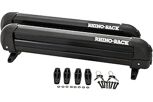 RHINO RACK Rhino-Rack Carrier for Skis, Snowboards, Fishing Rods, Paddles, Skateboards, Water Skis, Wakeboard & More, Universal Mounting, Easy to Use, Locking, Lightweight & Heavy Duty, Suitable for All Vehicles