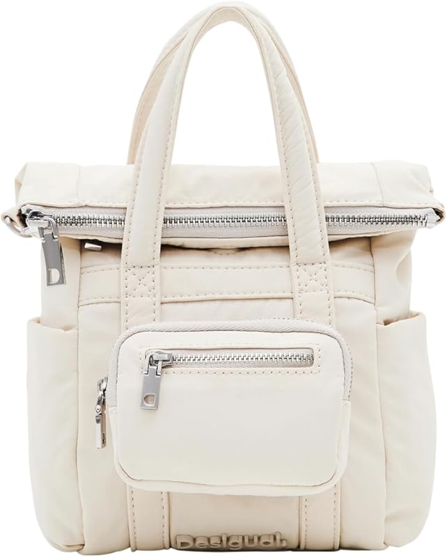 Borsa da donna modello BOLS_Basic in nylon, colore bianco, bianco, Taglia unica