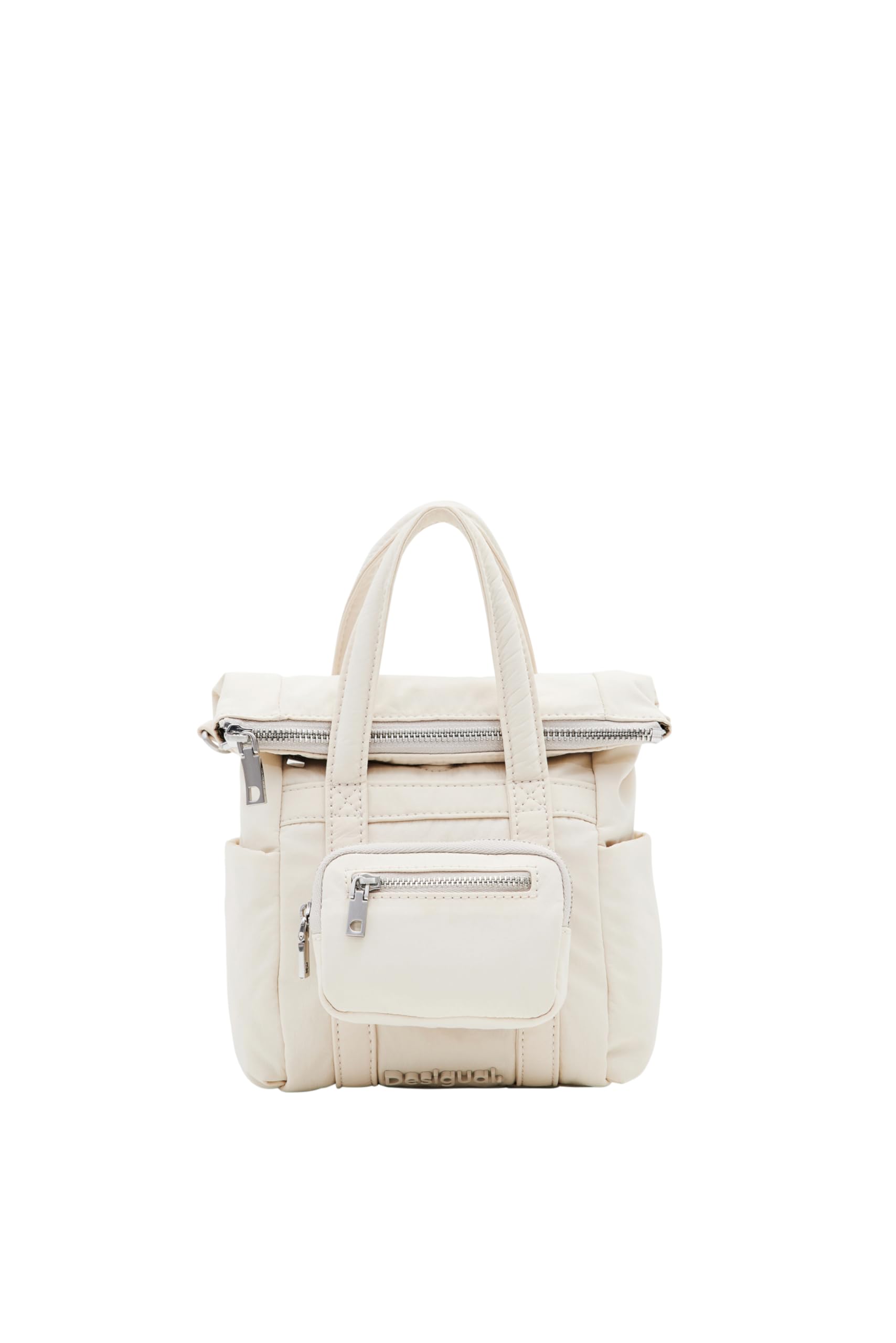 Borsa da donna modello BOLS_Basic in nylon, colore bianco, bianco, Taglia unica