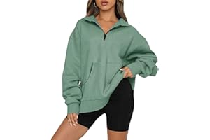 Rikbuig Oversized Sweatshirt for Women Quarter Zip Fleece Pullover Sweaters Casual Cute Teen Girls Winter Clothes